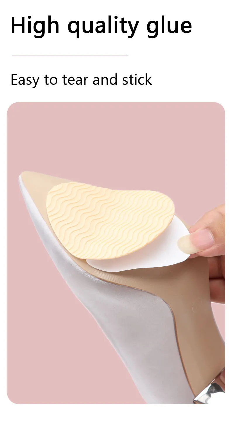 Non Slip Shoes Pads Self-Adhesive Shoe Grips Rubber Anti-Slip Insoles Stick Protector Silicone Resistant High Heels Sole Cover