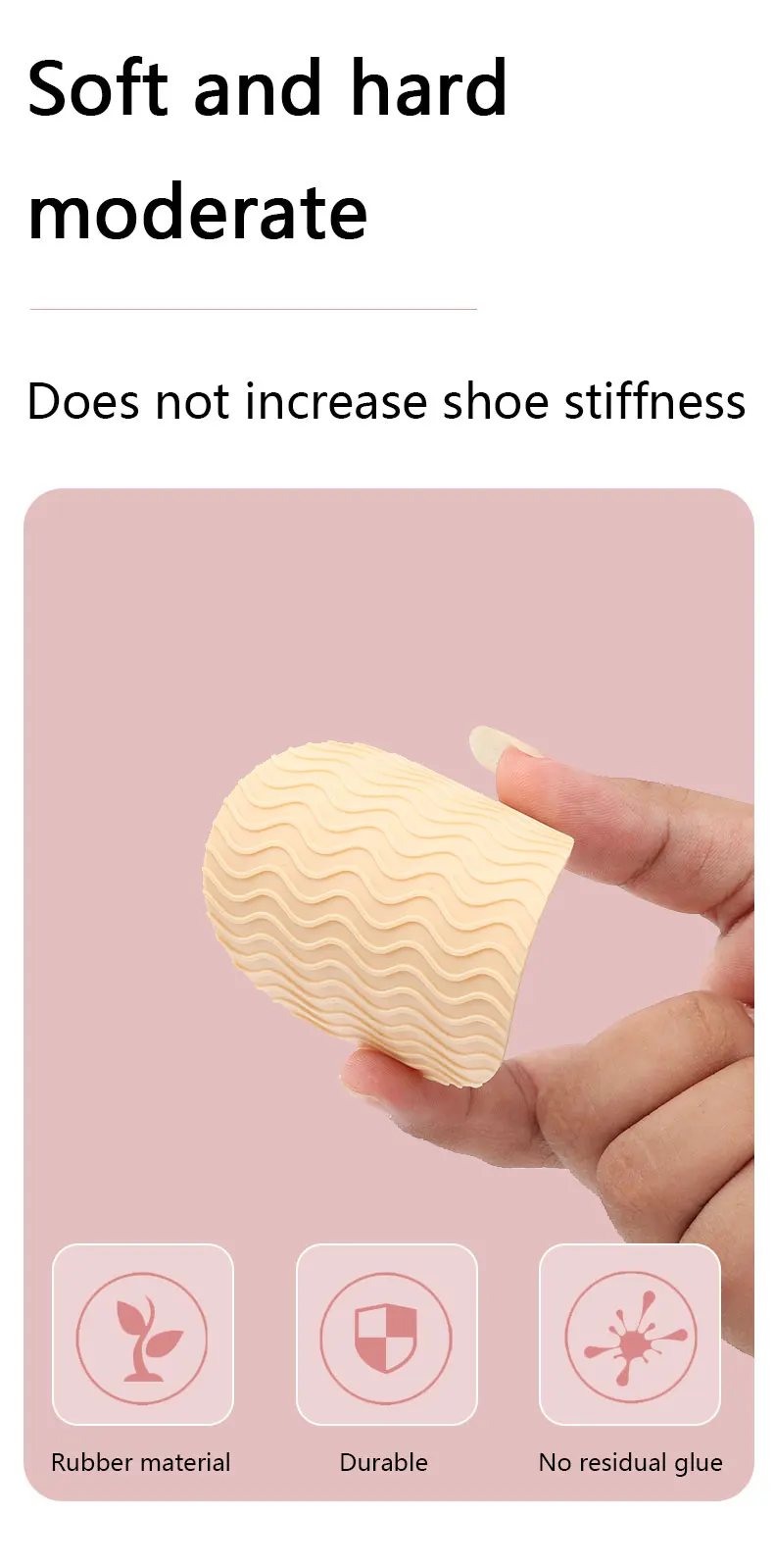 Non Slip Shoes Pads Self-Adhesive Shoe Grips Rubber Anti-Slip Insoles Stick Protector Silicone Resistant High Heels Sole Cover