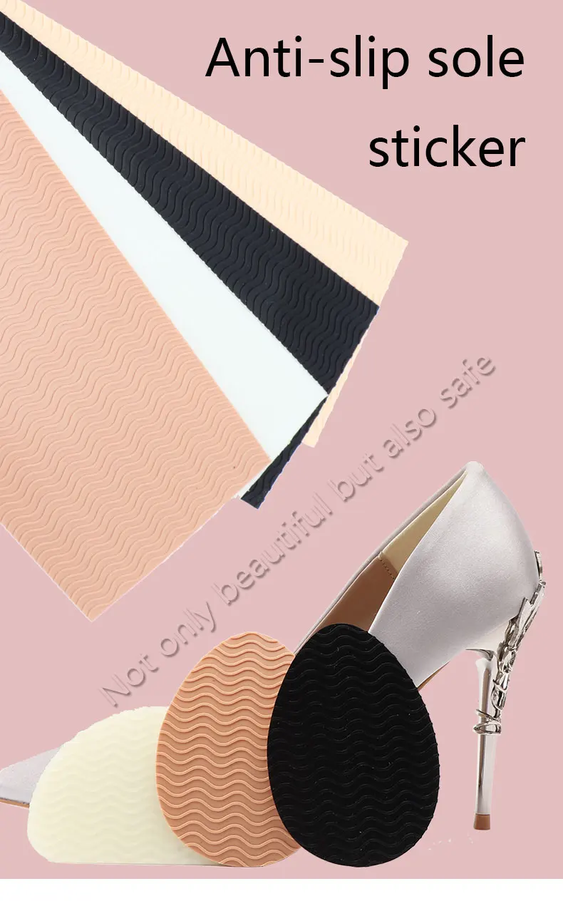 Non Slip Shoes Pads Self-Adhesive Shoe Grips Rubber Anti-Slip Insoles Stick Protector Silicone Resistant High Heels Sole Cover