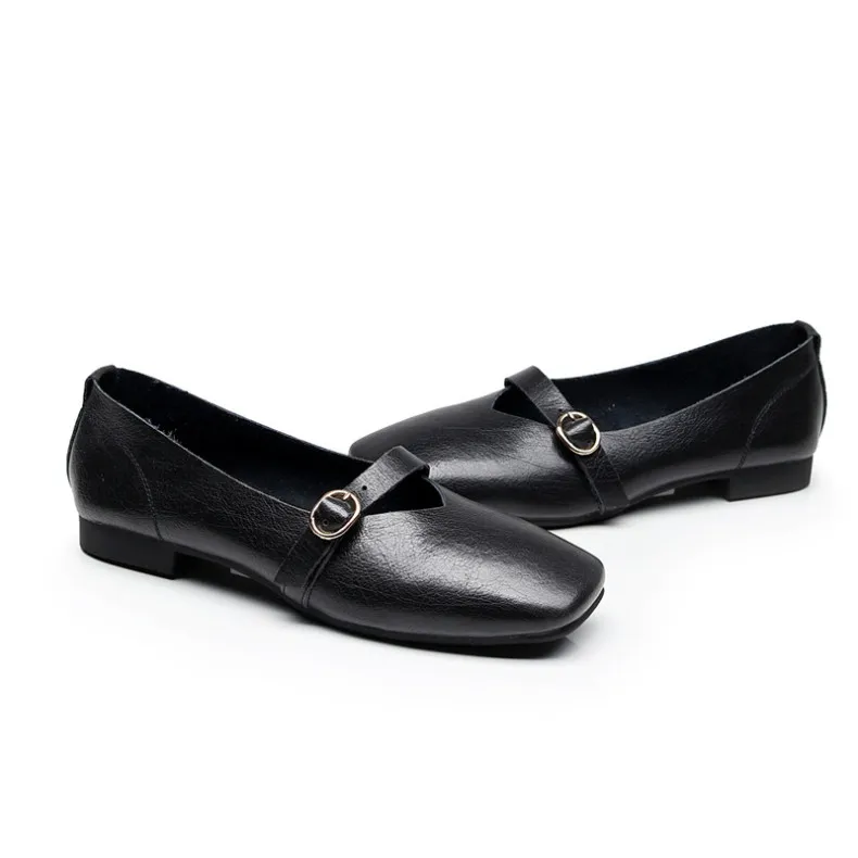 AIYUQI Women Flat Shoes 2024 Spring New Genuine Leather Women Casual Shoes Large Size 35-43 Comfortable Mother Shoes Women