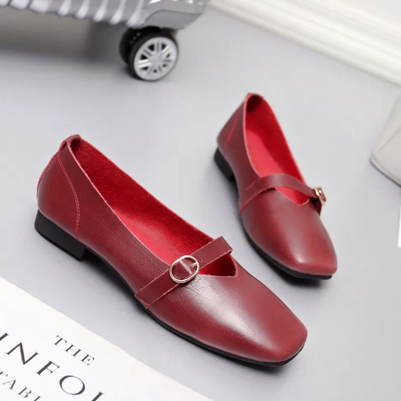 AIYUQI Women Flat Shoes 2024 Spring New Genuine Leather Women Casual Shoes Large Size 35-43 Comfortable Mother Shoes Women