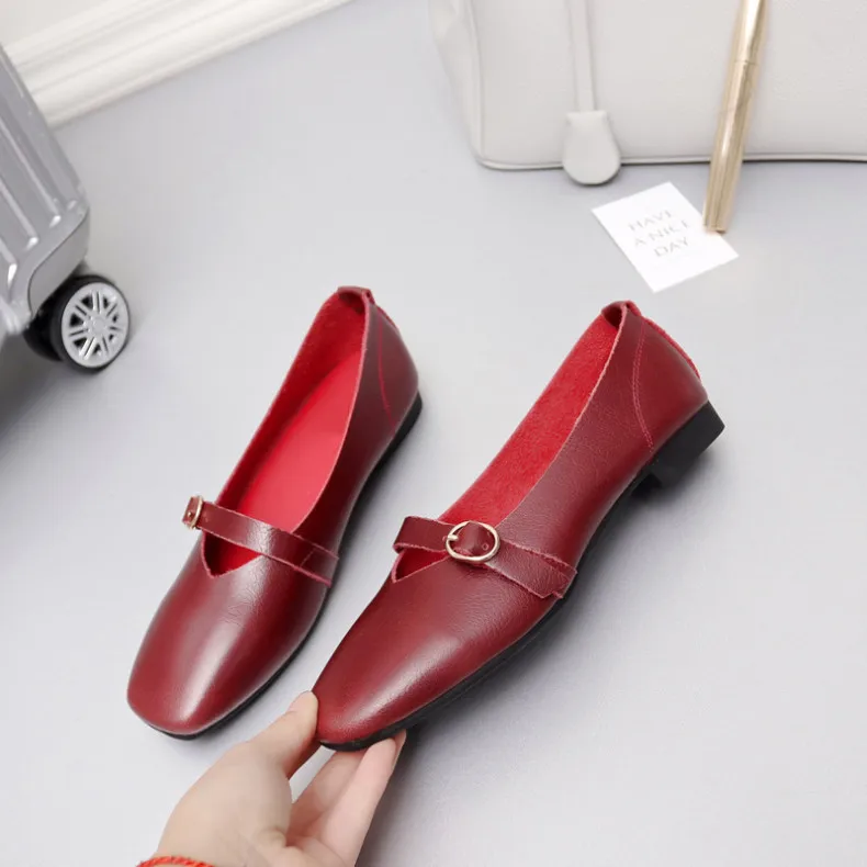AIYUQI Women Flat Shoes 2024 Spring New Genuine Leather Women Casual Shoes Large Size 35-43 Comfortable Mother Shoes Women