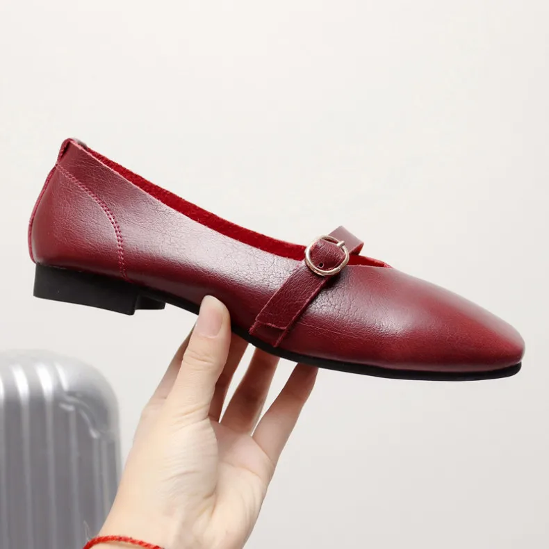 AIYUQI Women Flat Shoes 2024 Spring New Genuine Leather Women Casual Shoes Large Size 35-43 Comfortable Mother Shoes Women