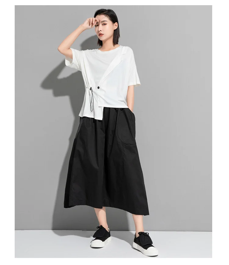 Amax LuluE 2024 British Summer Style Clothes Ladies Grey Punk Tshirts Women O-Neck Casual Tee Shirts Oversized Short Sleeve Tops