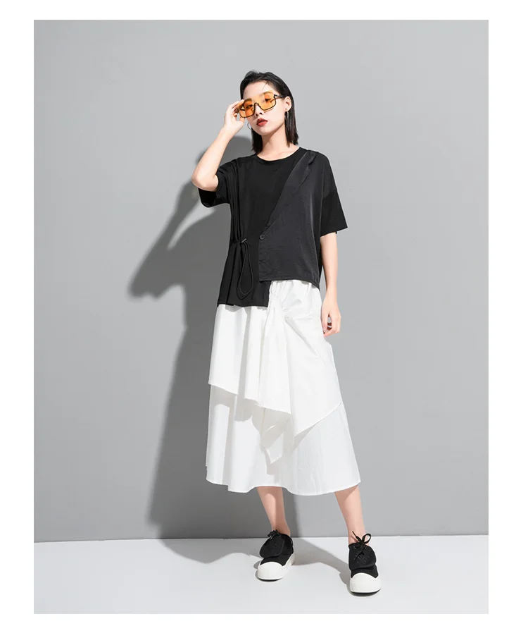 Amax LuluE 2024 British Summer Style Clothes Ladies Grey Punk Tshirts Women O-Neck Casual Tee Shirts Oversized Short Sleeve Tops