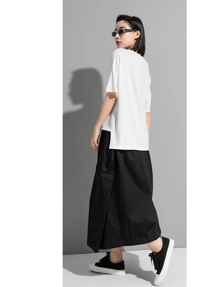 Amax LuluE 2024 British Summer Style Clothes Ladies Grey Punk Tshirts Women O-Neck Casual Tee Shirts Oversized Short Sleeve Tops