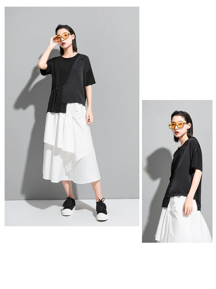 Amax LuluE 2024 British Summer Style Clothes Ladies Grey Punk Tshirts Women O-Neck Casual Tee Shirts Oversized Short Sleeve Tops