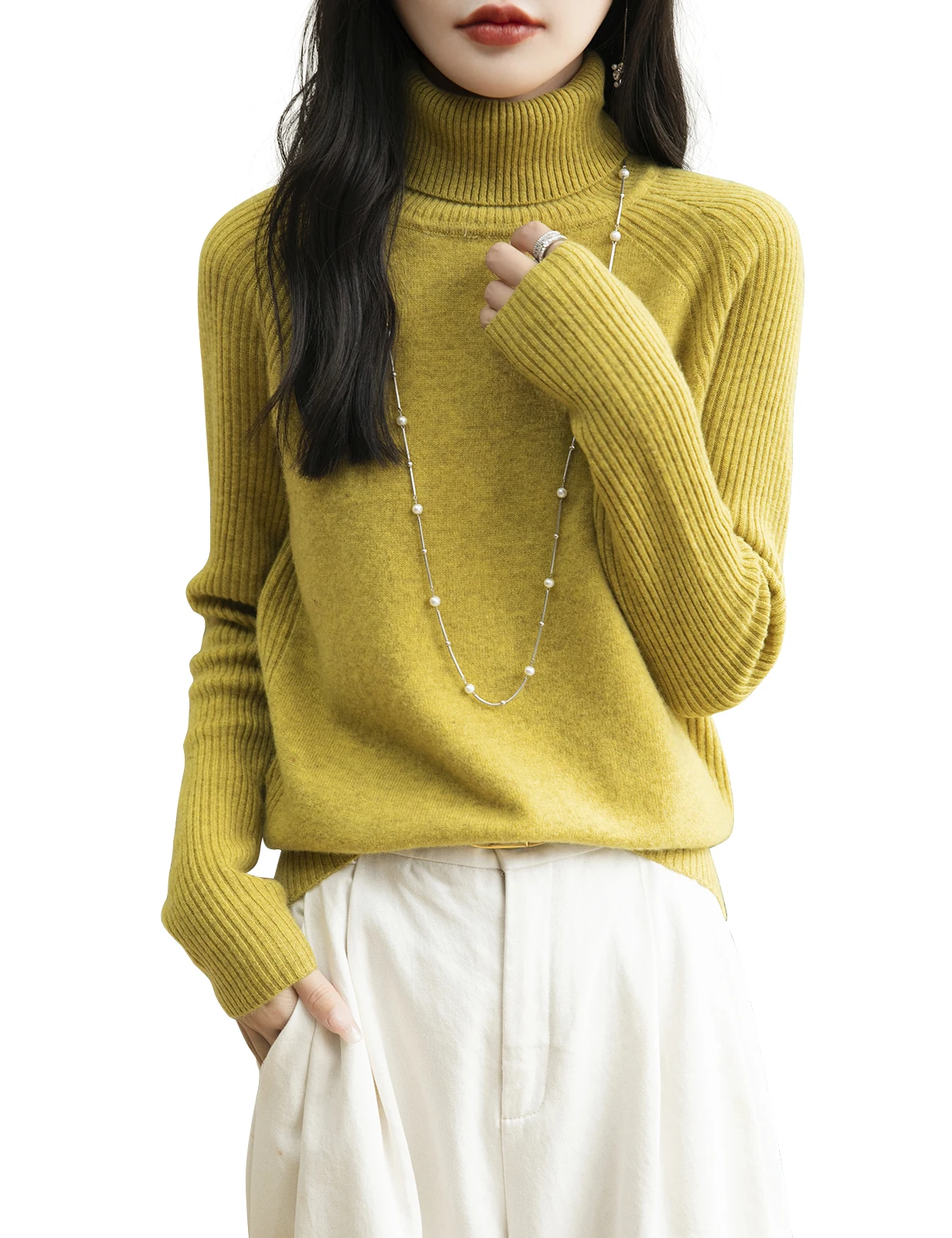 100% Merino Wool Turtleneck Women Sweater New Autumn Winter Warm Soft Jumper Women Knitted Pullover Femme Cashmere Sweater Knit