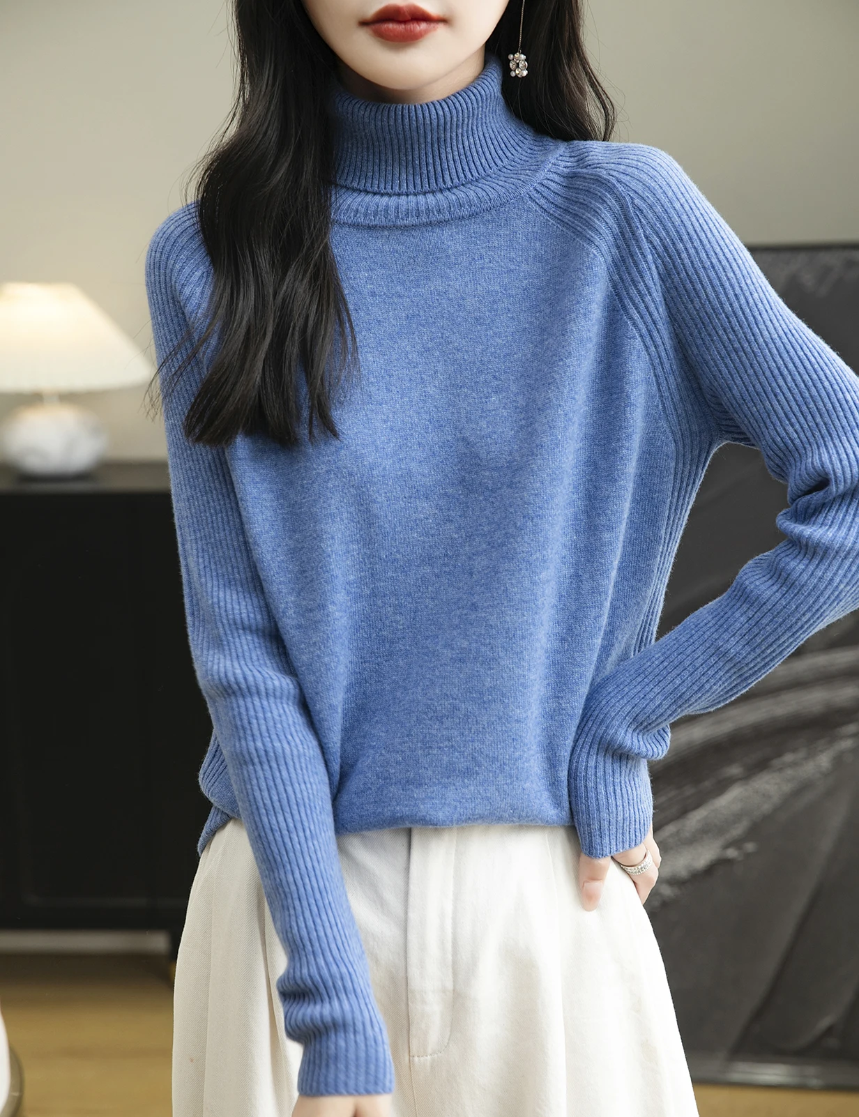 100% Merino Wool Turtleneck Women Sweater New Autumn Winter Warm Soft Jumper Women Knitted Pullover Femme Cashmere Sweater Knit