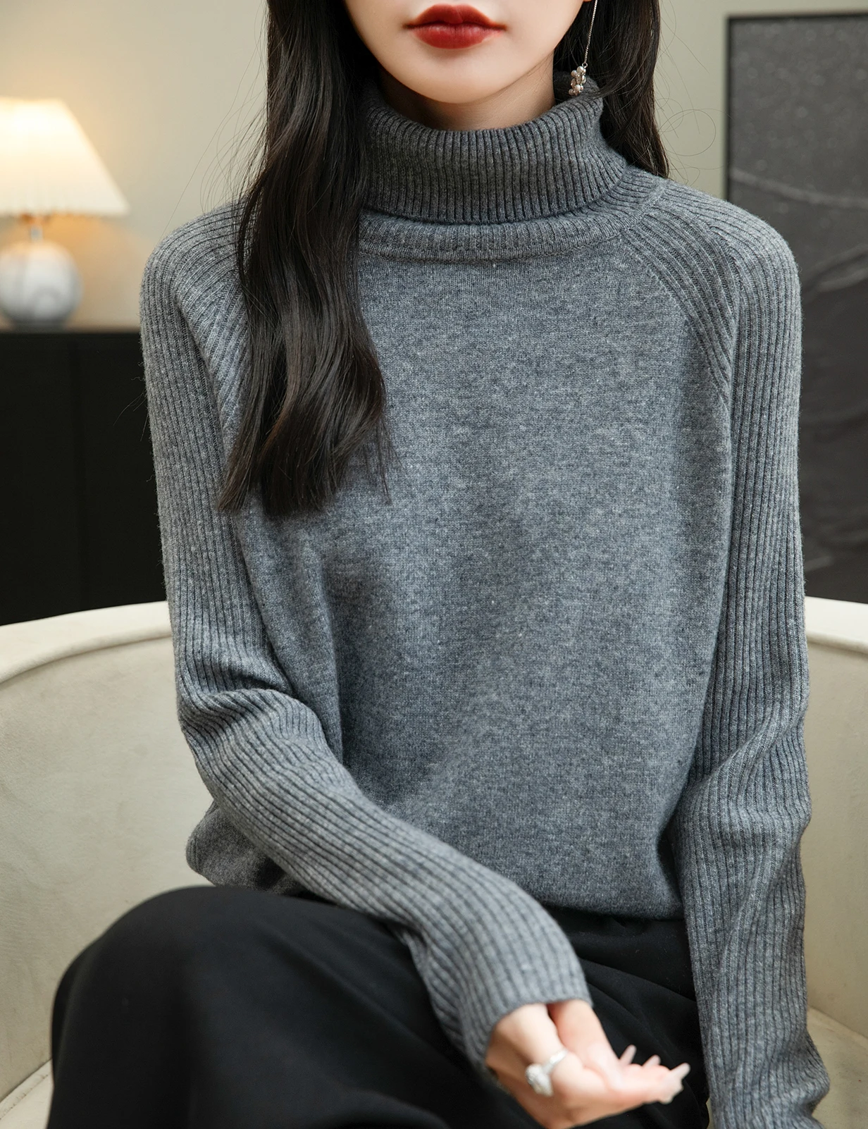 100% Merino Wool Turtleneck Women Sweater New Autumn Winter Warm Soft Jumper Women Knitted Pullover Femme Cashmere Sweater Knit