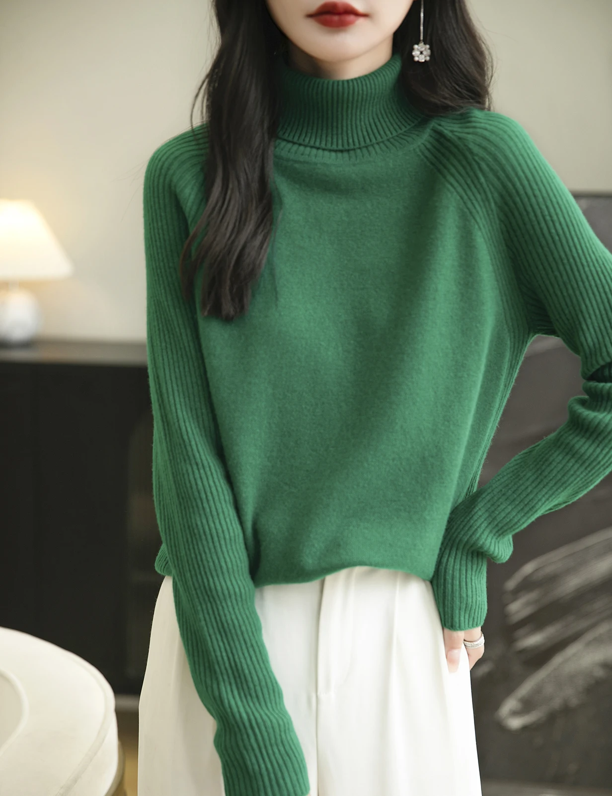 100% Merino Wool Turtleneck Women Sweater New Autumn Winter Warm Soft Jumper Women Knitted Pullover Femme Cashmere Sweater Knit
