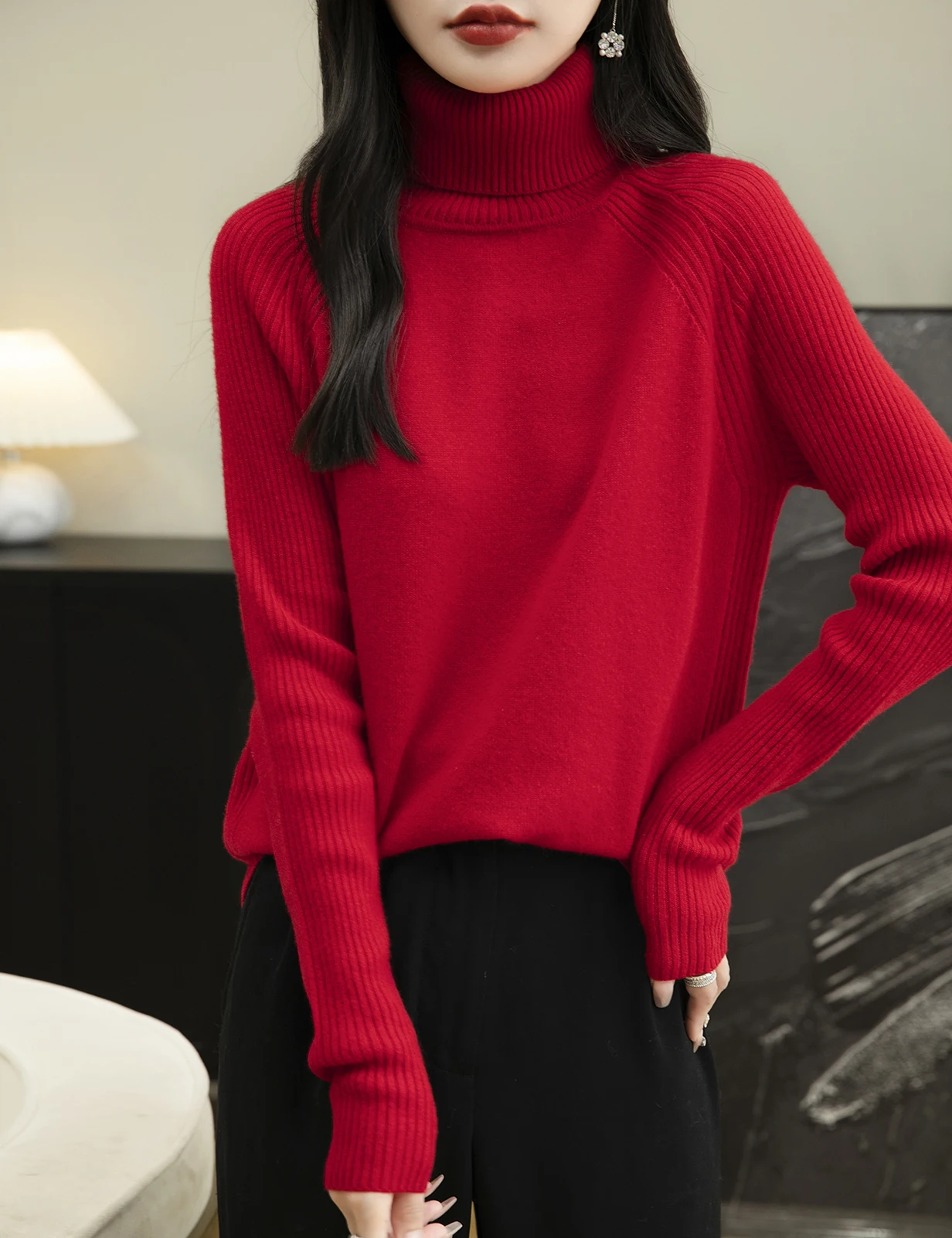 100% Merino Wool Turtleneck Women Sweater New Autumn Winter Warm Soft Jumper Women Knitted Pullover Femme Cashmere Sweater Knit