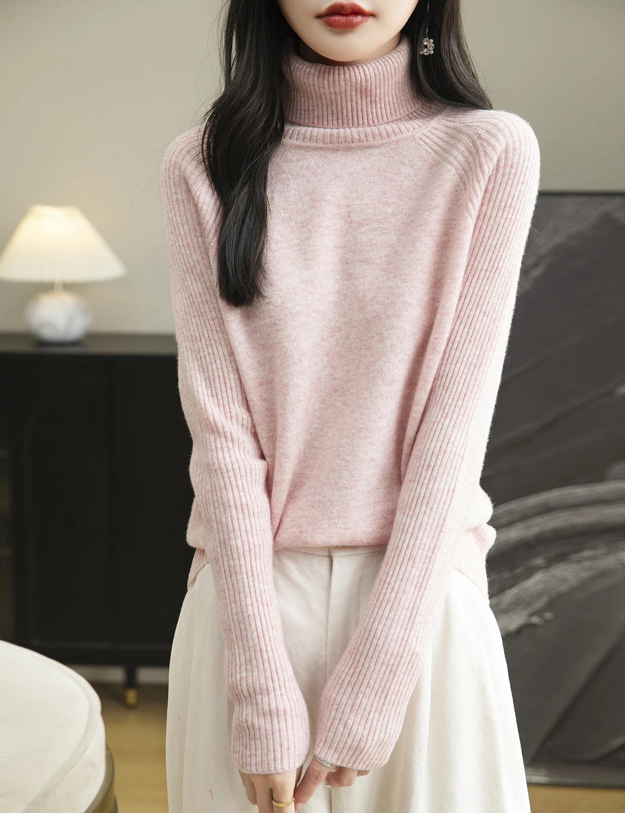 100% Merino Wool Turtleneck Women Sweater New Autumn Winter Warm Soft Jumper Women Knitted Pullover Femme Cashmere Sweater Knit
