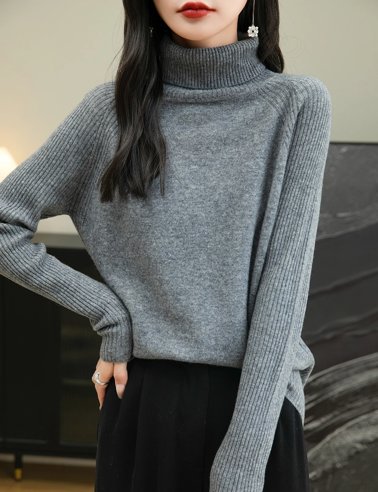 100% Merino Wool Turtleneck Women Sweater New Autumn Winter Warm Soft Jumper Women Knitted Pullover Femme Cashmere Sweater Knit