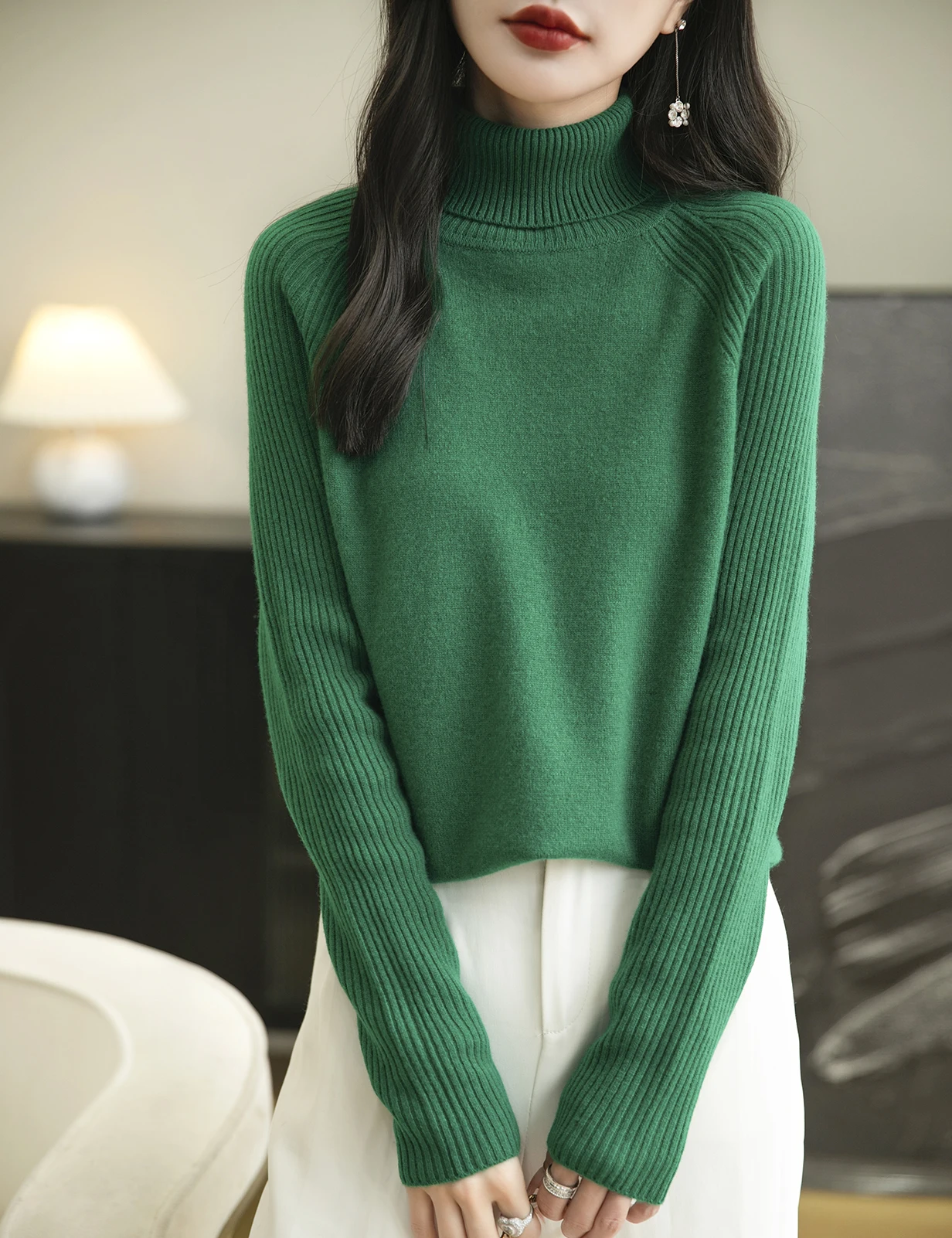 100% Merino Wool Turtleneck Women Sweater New Autumn Winter Warm Soft Jumper Women Knitted Pullover Femme Cashmere Sweater Knit