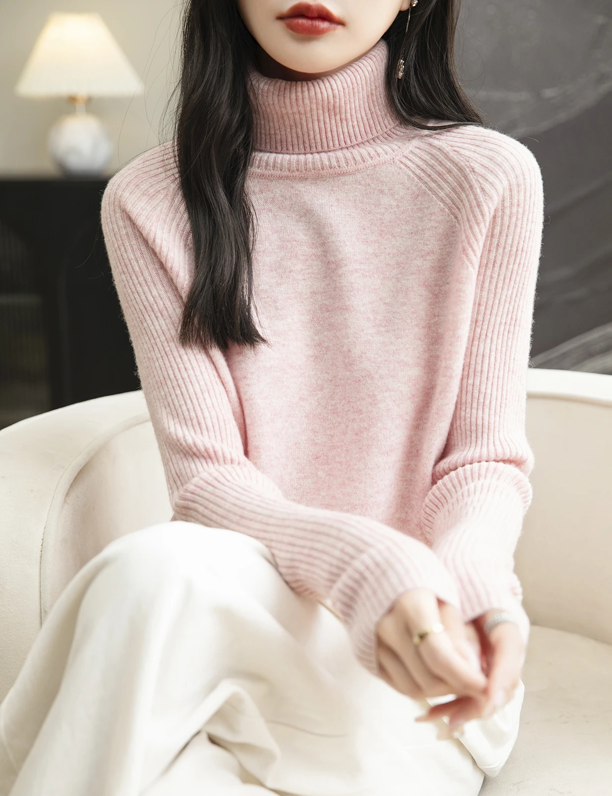 100% Merino Wool Turtleneck Women Sweater New Autumn Winter Warm Soft Jumper Women Knitted Pullover Femme Cashmere Sweater Knit