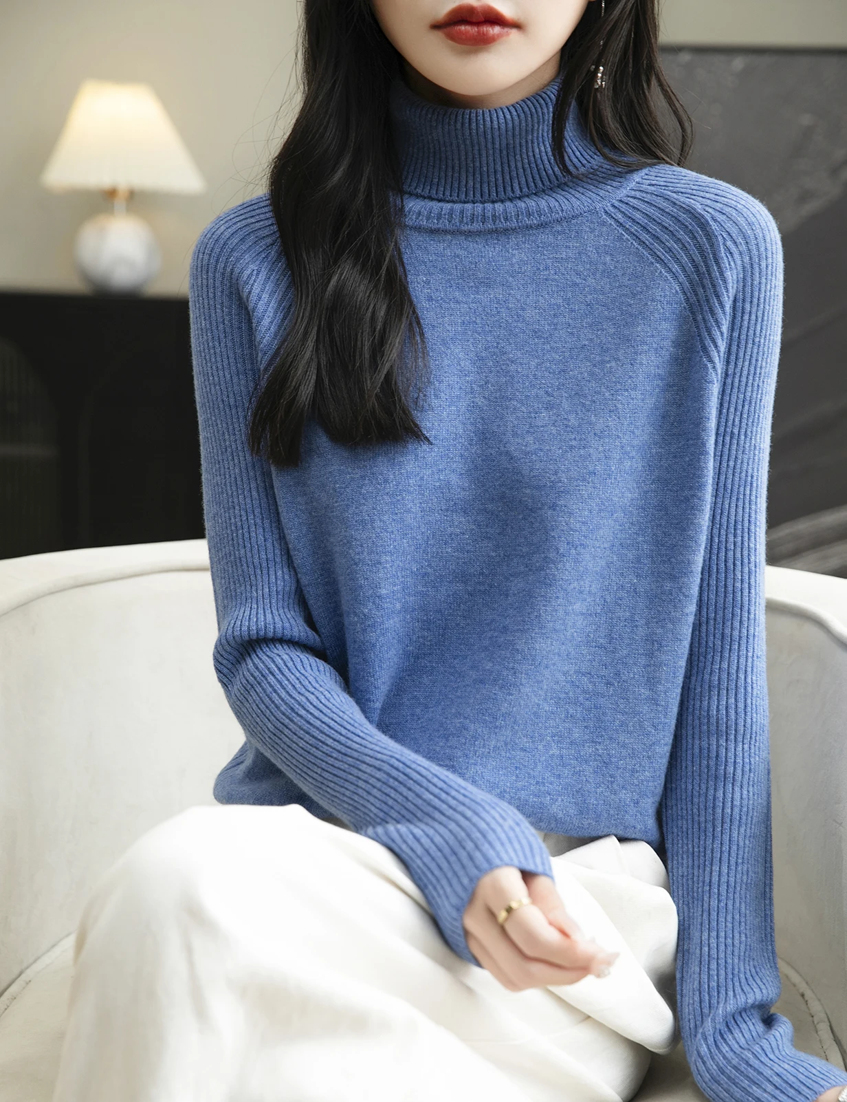 100% Merino Wool Turtleneck Women Sweater New Autumn Winter Warm Soft Jumper Women Knitted Pullover Femme Cashmere Sweater Knit