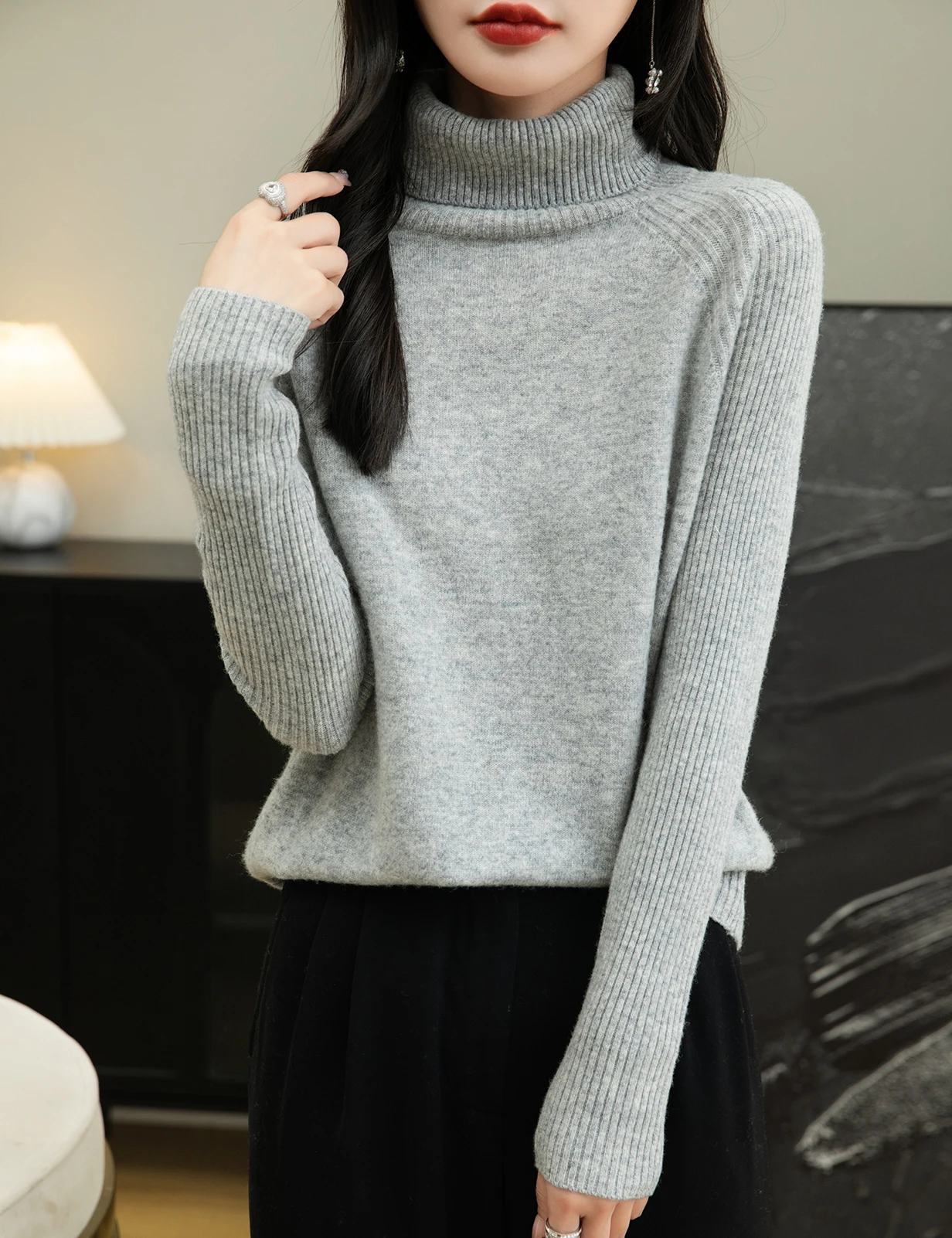 100% Merino Wool Turtleneck Women Sweater New Autumn Winter Warm Soft Jumper Women Knitted Pullover Femme Cashmere Sweater Knit