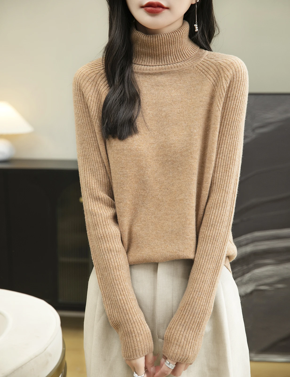 100% Merino Wool Turtleneck Women Sweater New Autumn Winter Warm Soft Jumper Women Knitted Pullover Femme Cashmere Sweater Knit