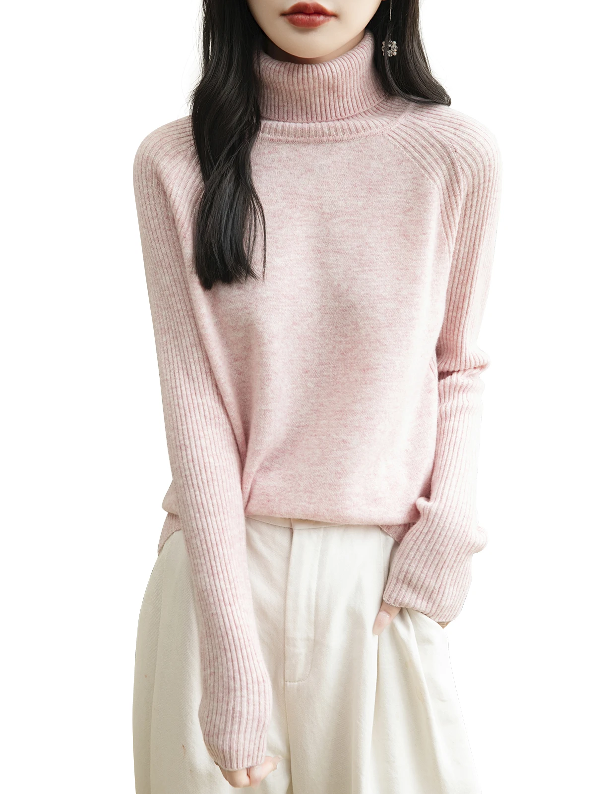 100% Merino Wool Turtleneck Women Sweater New Autumn Winter Warm Soft Jumper Women Knitted Pullover Femme Cashmere Sweater Knit