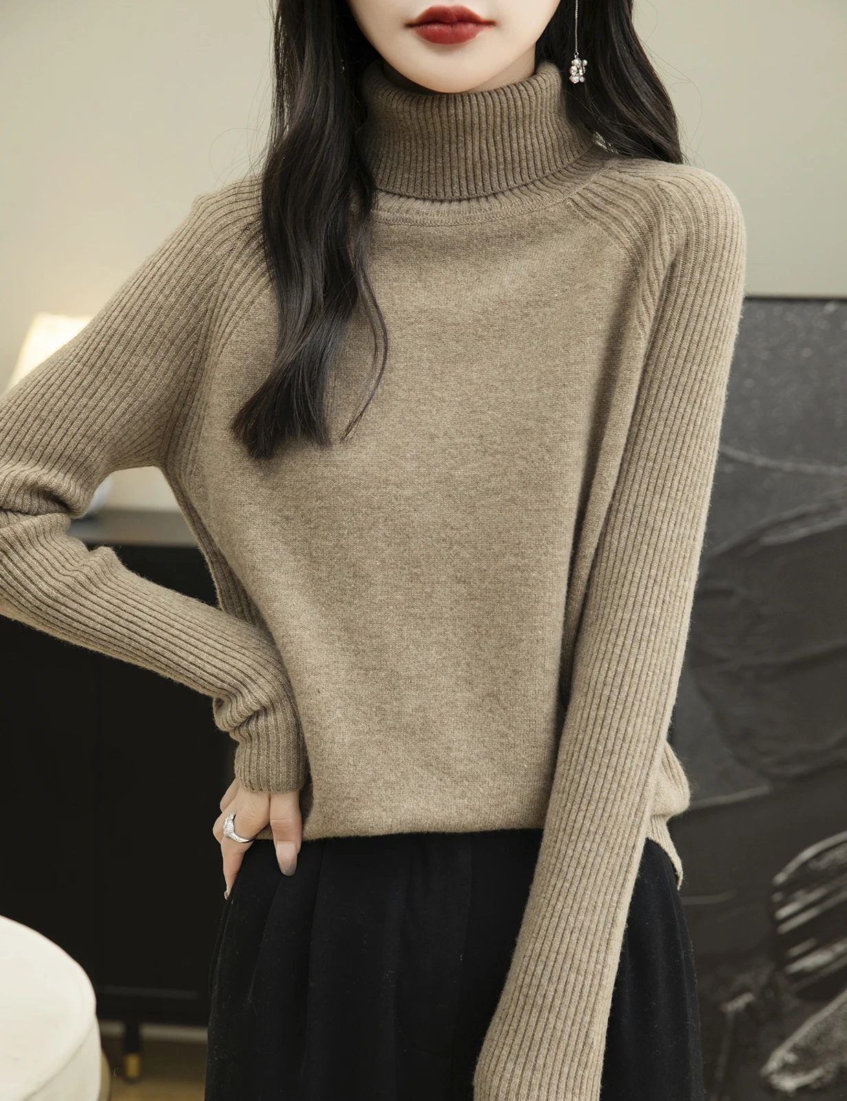 100% Merino Wool Turtleneck Women Sweater New Autumn Winter Warm Soft Jumper Women Knitted Pullover Femme Cashmere Sweater Knit