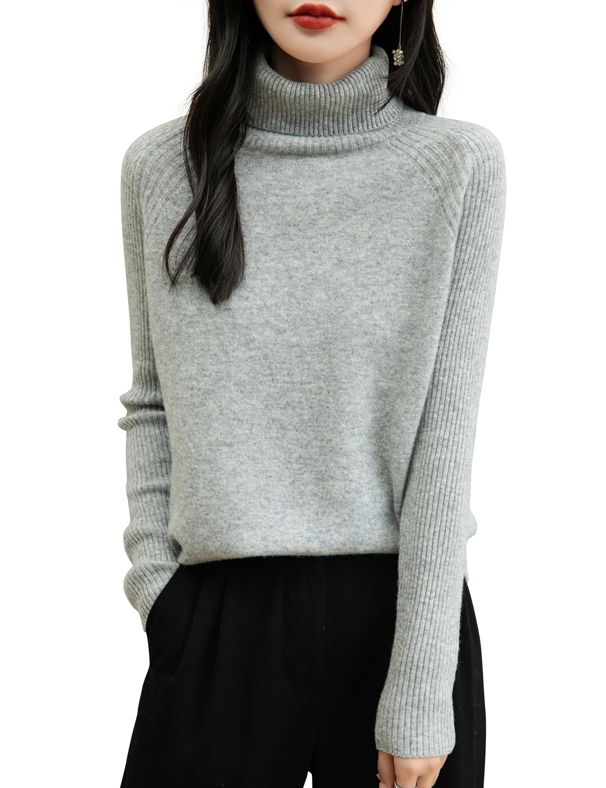 100% Merino Wool Turtleneck Women Sweater New Autumn Winter Warm Soft Jumper Women Knitted Pullover Femme Cashmere Sweater Knit