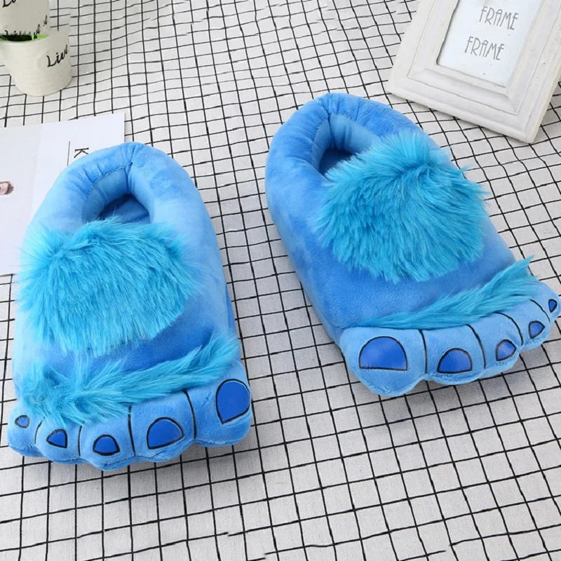 Big Feet Fur Slippers Stunning Pets Men Home Shoes Fuzzy Slippers Men's Winter Warm Shoes Man Furry Slippers Male Big Size 45 46