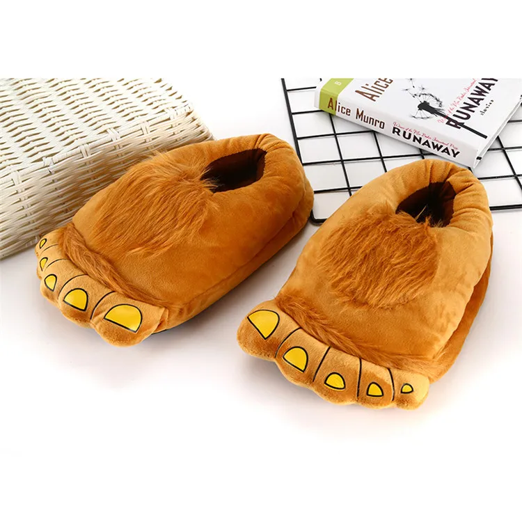 Big Feet Fur Slippers Stunning Pets Men Home Shoes Fuzzy Slippers Men's Winter Warm Shoes Man Furry Slippers Male Big Size 45 46
