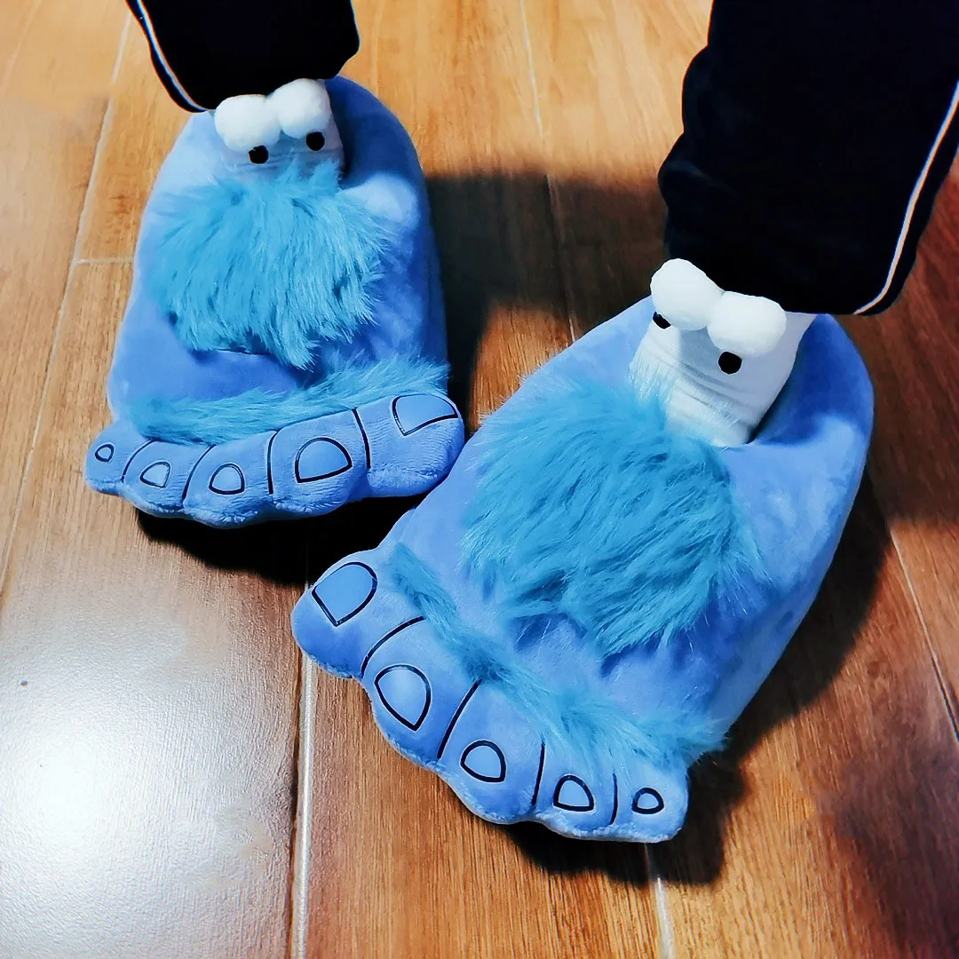 Big Feet Fur Slippers Stunning Pets Men Home Shoes Fuzzy Slippers Men's Winter Warm Shoes Man Furry Slippers Male Big Size 45 46