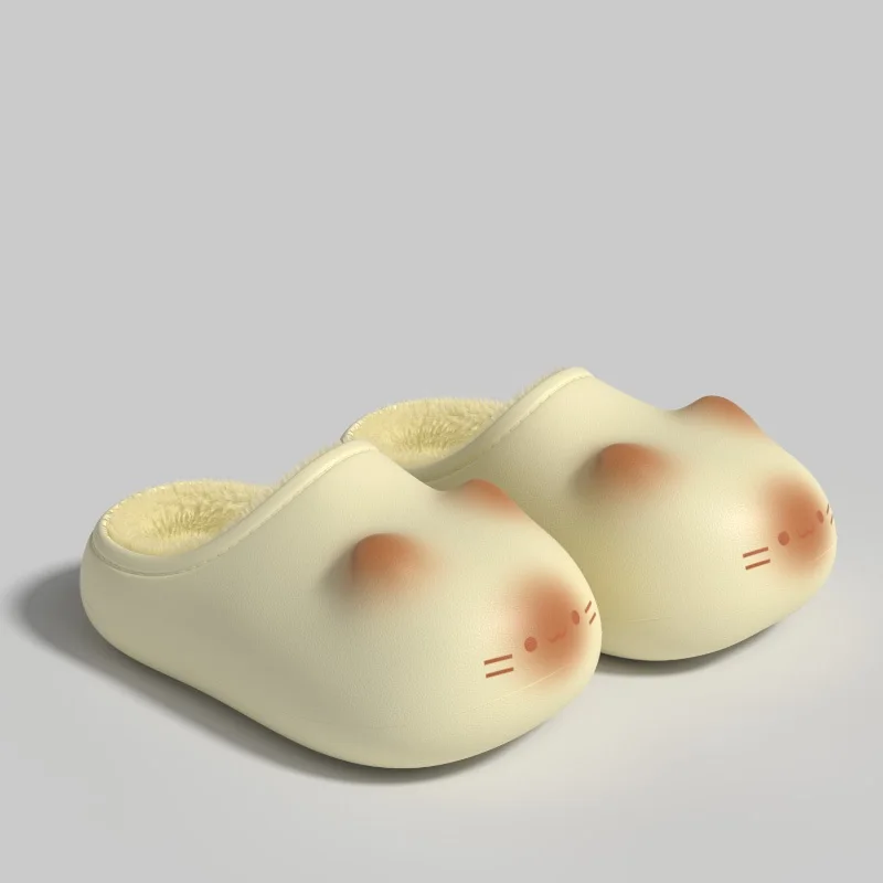 White Bunny Slippers For Home Kawaii Shoes Women Rabbit Fluffy Slippers Winter Indoor Sandals Woman Platform Bootie Slipper New