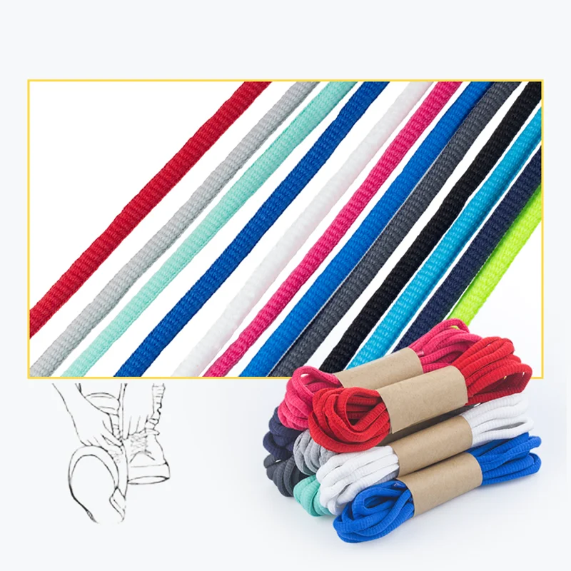 New 1 Pair Fashion High Quality Leisure Multi Color ShoeLace Outdoor Classic Round Shoelaces Sport Men and Women Shoe Laces