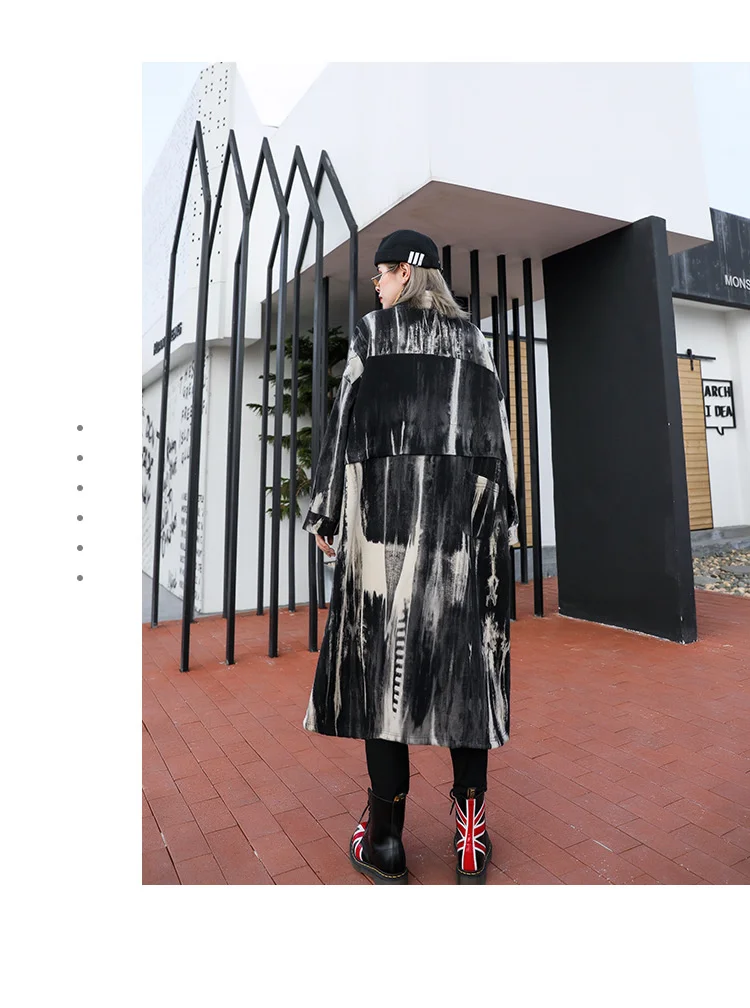 Amax luluE Autumn Korean Design Fashion Long Clothes Womens Loose Vintage Gothic Trench Coats Ladies Casual Punk Windbreakers
