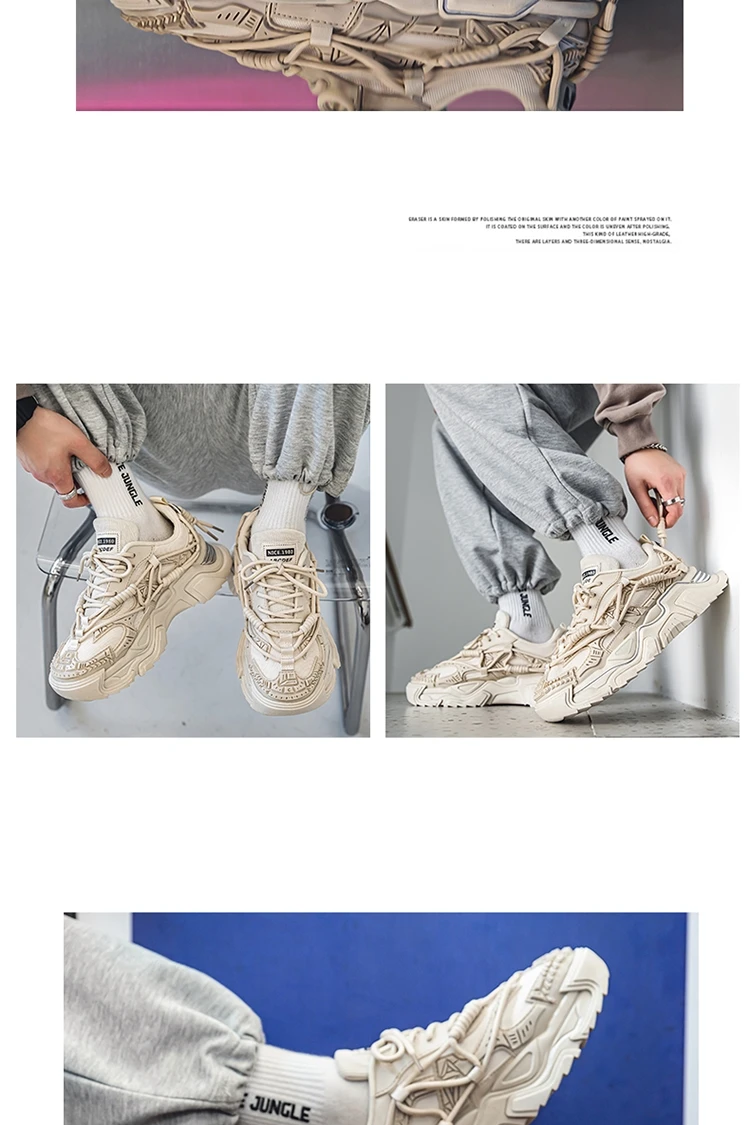 Platform Men Shoes Fashion Clunky Sneakers Men Casual Shoes Breathable Sports Dad Shoes Male Fitness Footwear