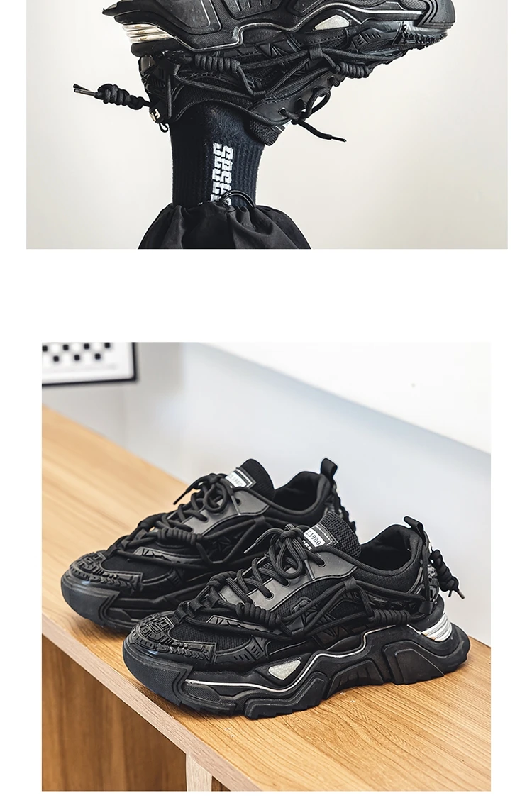 Platform Men Shoes Fashion Clunky Sneakers Men Casual Shoes Breathable Sports Dad Shoes Male Fitness Footwear