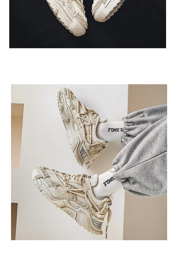 Platform Men Shoes Fashion Clunky Sneakers Men Casual Shoes Breathable Sports Dad Shoes Male Fitness Footwear
