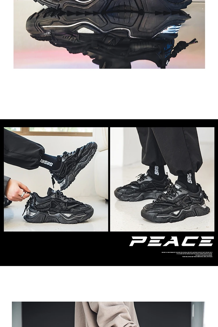 Platform Men Shoes Fashion Clunky Sneakers Men Casual Shoes Breathable Sports Dad Shoes Male Fitness Footwear