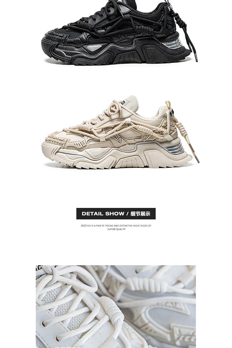 Platform Men Shoes Fashion Clunky Sneakers Men Casual Shoes Breathable Sports Dad Shoes Male Fitness Footwear