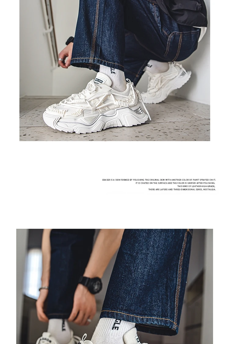 Platform Men Shoes Fashion Clunky Sneakers Men Casual Shoes Breathable Sports Dad Shoes Male Fitness Footwear