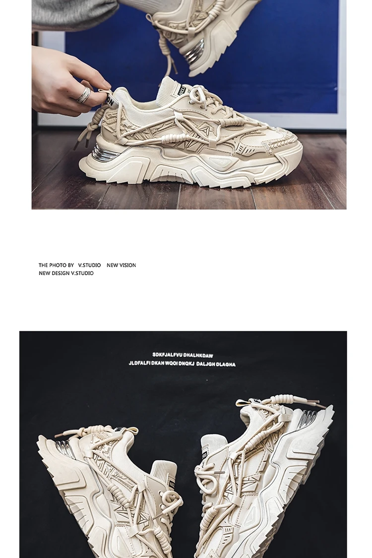 Platform Men Shoes Fashion Clunky Sneakers Men Casual Shoes Breathable Sports Dad Shoes Male Fitness Footwear
