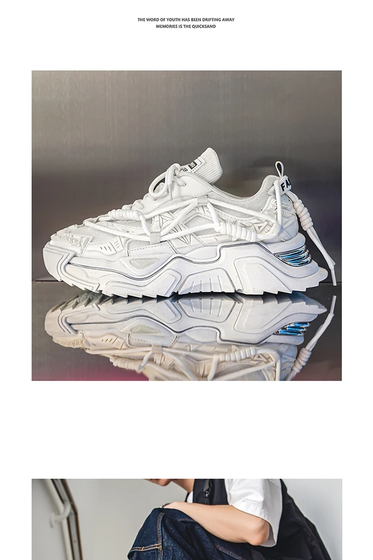 Platform Men Shoes Fashion Clunky Sneakers Men Casual Shoes Breathable Sports Dad Shoes Male Fitness Footwear