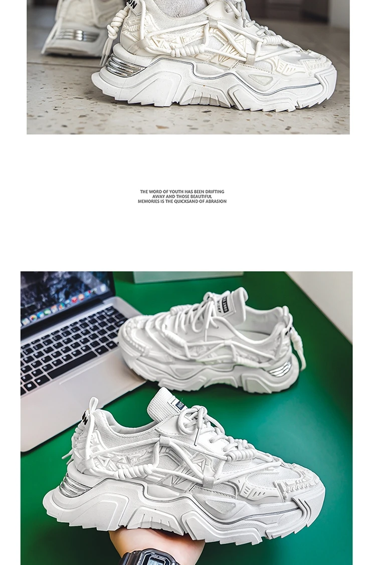 Platform Men Shoes Fashion Clunky Sneakers Men Casual Shoes Breathable Sports Dad Shoes Male Fitness Footwear