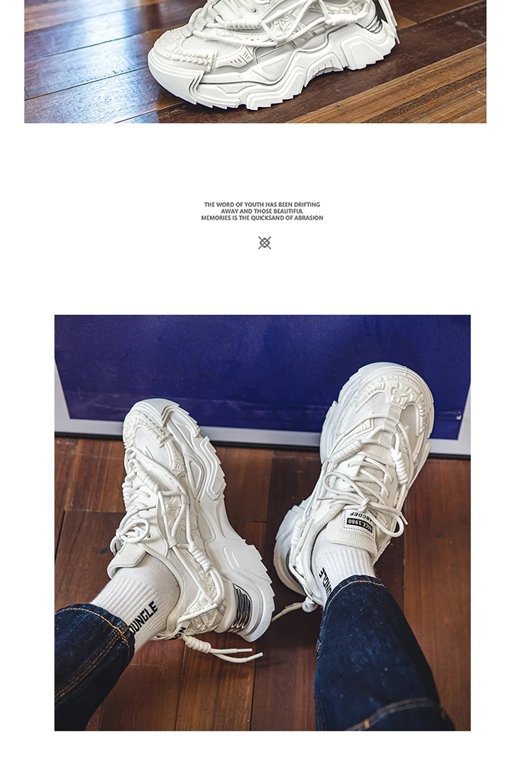 Platform Men Shoes Fashion Clunky Sneakers Men Casual Shoes Breathable Sports Dad Shoes Male Fitness Footwear