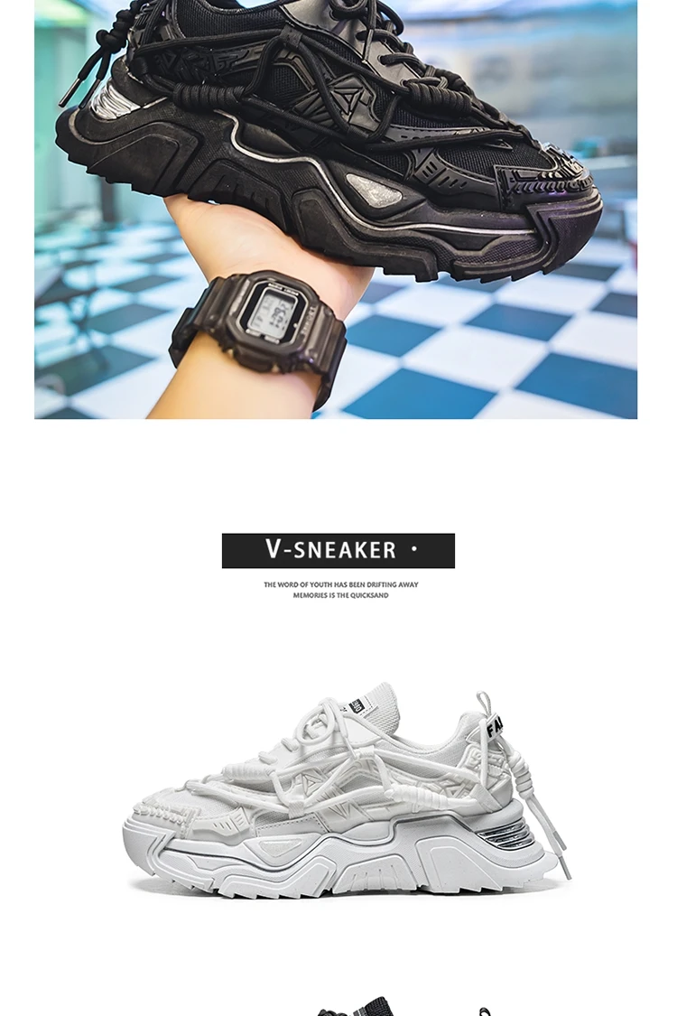 Platform Men Shoes Fashion Clunky Sneakers Men Casual Shoes Breathable Sports Dad Shoes Male Fitness Footwear