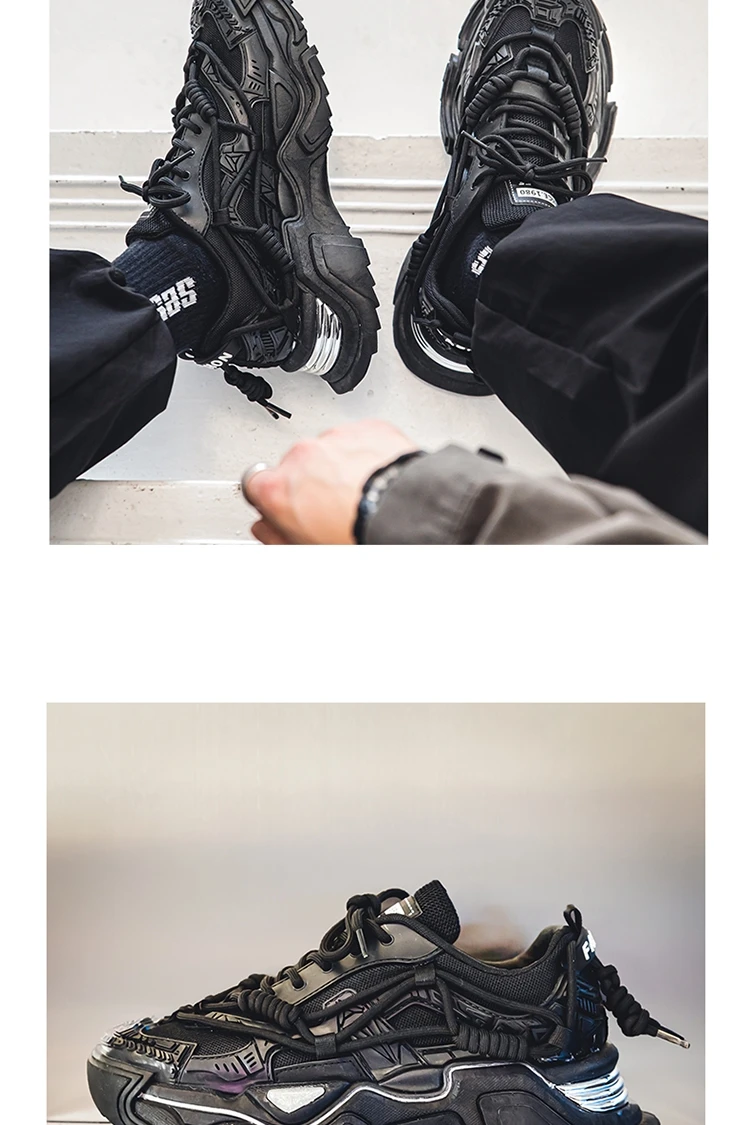 Platform Men Shoes Fashion Clunky Sneakers Men Casual Shoes Breathable Sports Dad Shoes Male Fitness Footwear