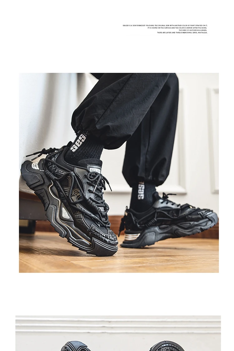Platform Men Shoes Fashion Clunky Sneakers Men Casual Shoes Breathable Sports Dad Shoes Male Fitness Footwear