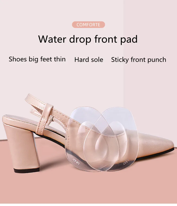 Anti-slip Silicone Gel Inserts for Plantar Fascitis Gel Half Insoles for Shoes Women Forefoot Anti-Pain Insert Foot High Heels