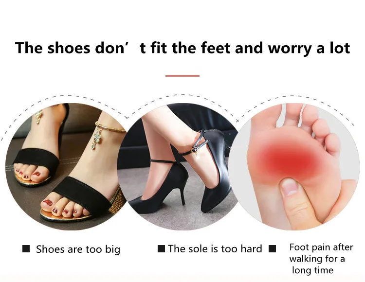 Anti-slip Silicone Gel Inserts for Plantar Fascitis Gel Half Insoles for Shoes Women Forefoot Anti-Pain Insert Foot High Heels