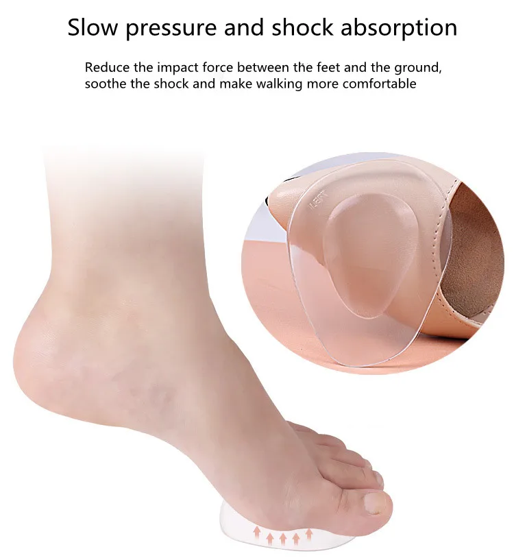 Anti-slip Silicone Gel Inserts for Plantar Fascitis Gel Half Insoles for Shoes Women Forefoot Anti-Pain Insert Foot High Heels