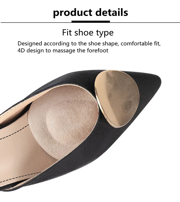 Anti-slip Silicone Gel Inserts for Plantar Fascitis Gel Half Insoles for Shoes Women Forefoot Anti-Pain Insert Foot High Heels