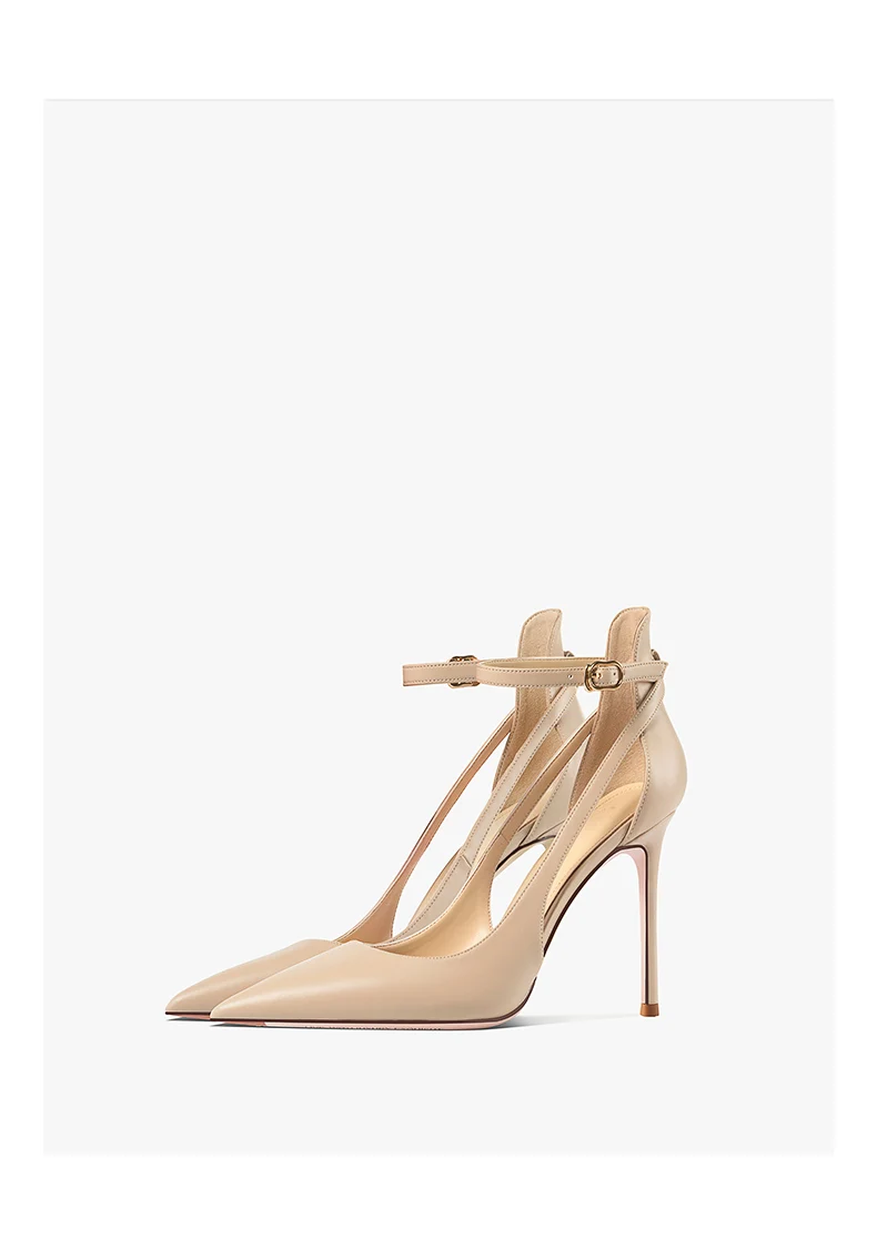 Naked Color Matte Women's Gladiator Sandals Summer Luxury Ankle Strap High Heels Shoes Pointed Toe Ladies Prom Party Shoes Women